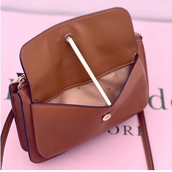 Kate Spade Leila Small flap Crossbody Warm Gingerbread - Picture 13 of 13